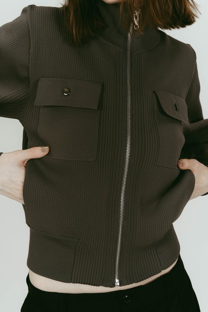 pocket zip up knit/gray - KNUTH MARF