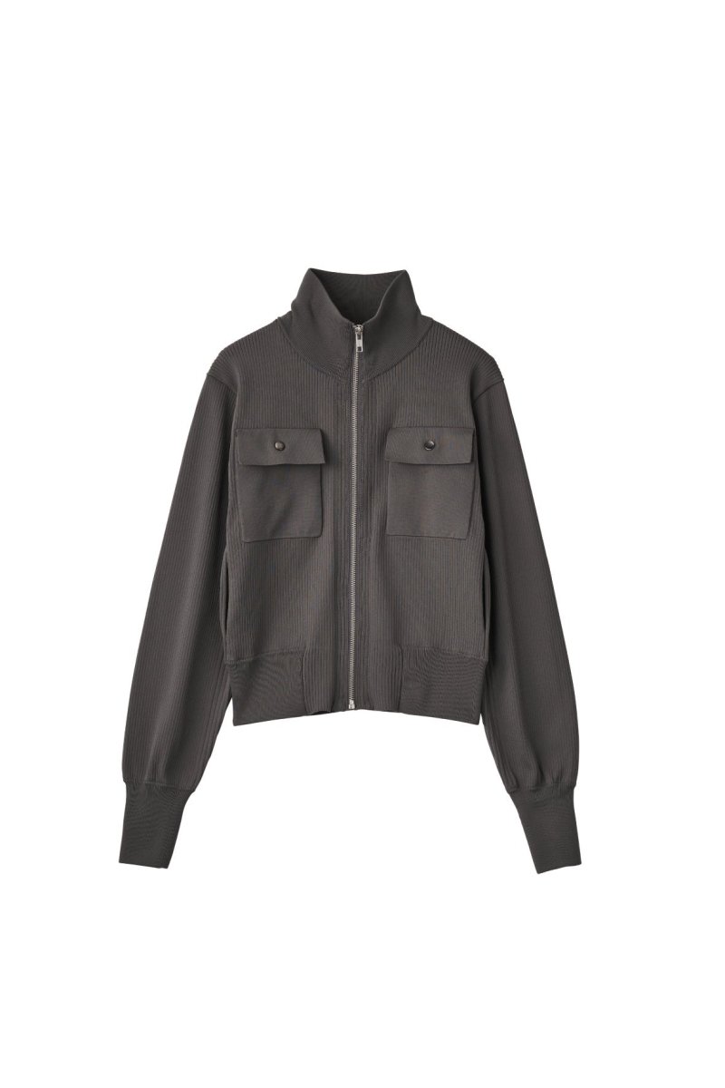 pocket zip up knit/gray