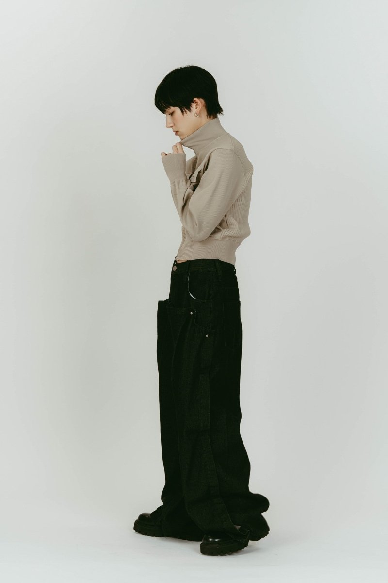 pocket zip up knit/sandbeige | KNUTH MARF