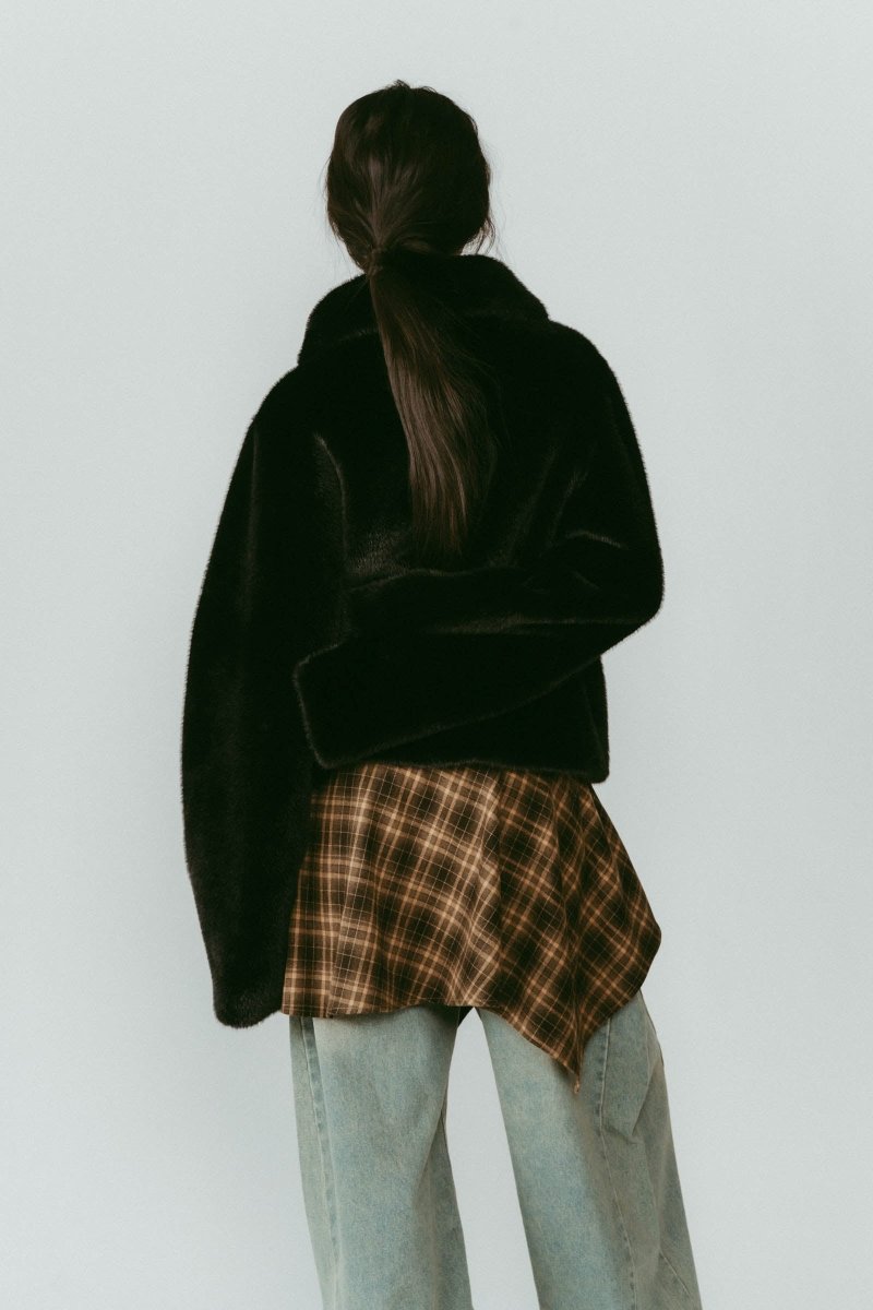 point collar fur coat/black | KNUTH MARF