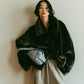 point collar fur coat/black - KNUTH MARF