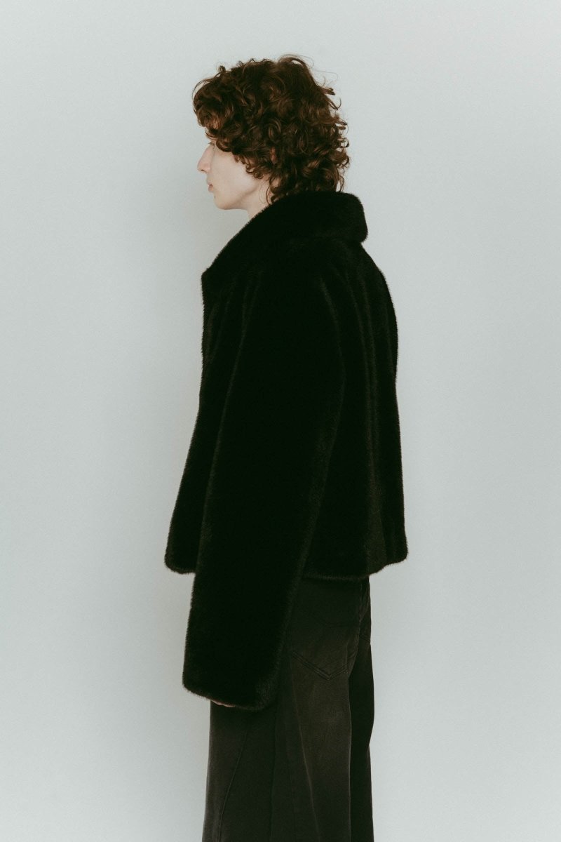 point collar fur coat/black - KNUTH MARF