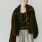 point collar fur coat/brown - KNUTH MARF