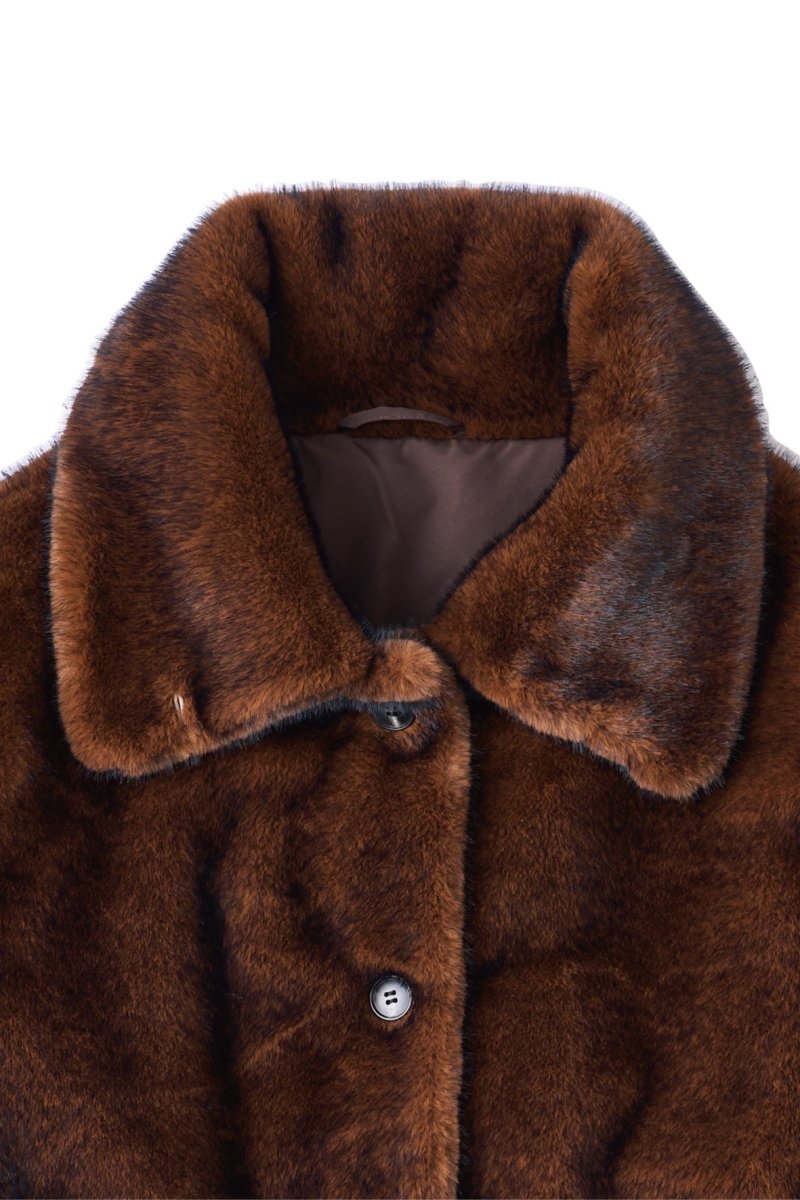 point collar fur coat/brown | KNUTH MARF