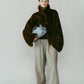 point collar fur coat/brown - KNUTH MARF