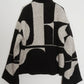  - Pre order sales - accent pattern knit jacket(unisex)/black(Shipping 12/27~) - KNUTH MARF