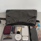 leather denim shoulder bag/2color