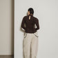 puff sleeves docking tops/gray,brown - KNUTH MARF