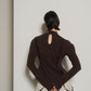 puff sleeves docking tops/gray,brown - KNUTH MARF