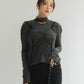 puff sleeves docking tops/gray,brown - KNUTH MARF