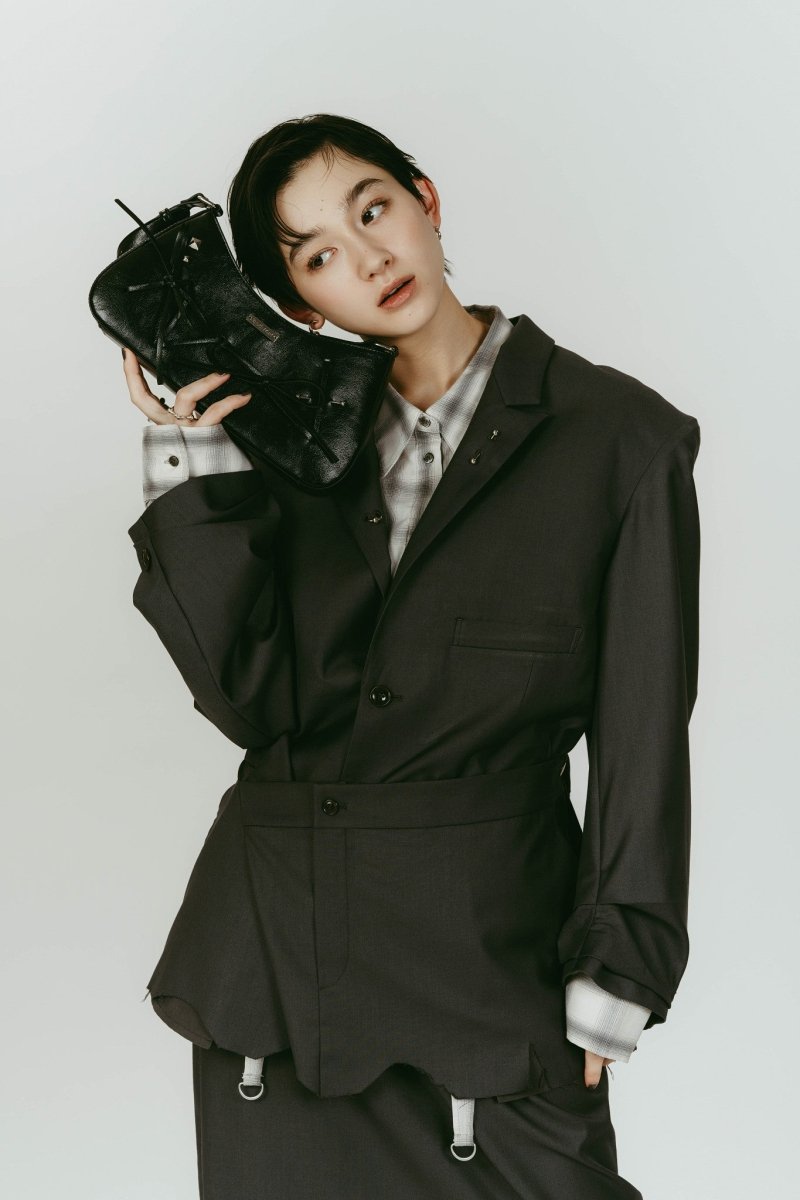 ribbon accent bag/black - KNUTH MARF