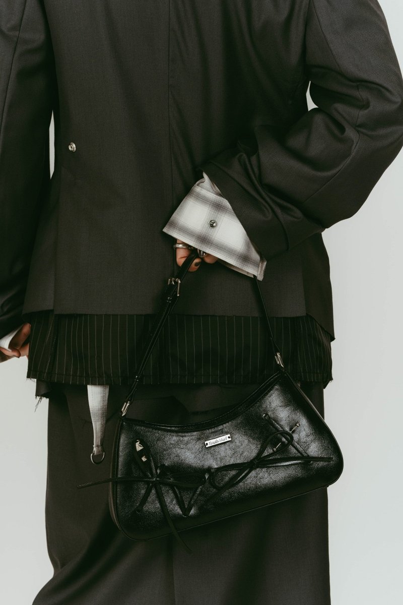 ribbon accent bag/black - KNUTH MARF
