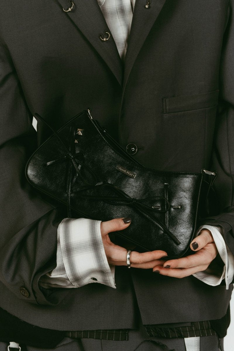 ribbon accent bag/black - KNUTH MARF