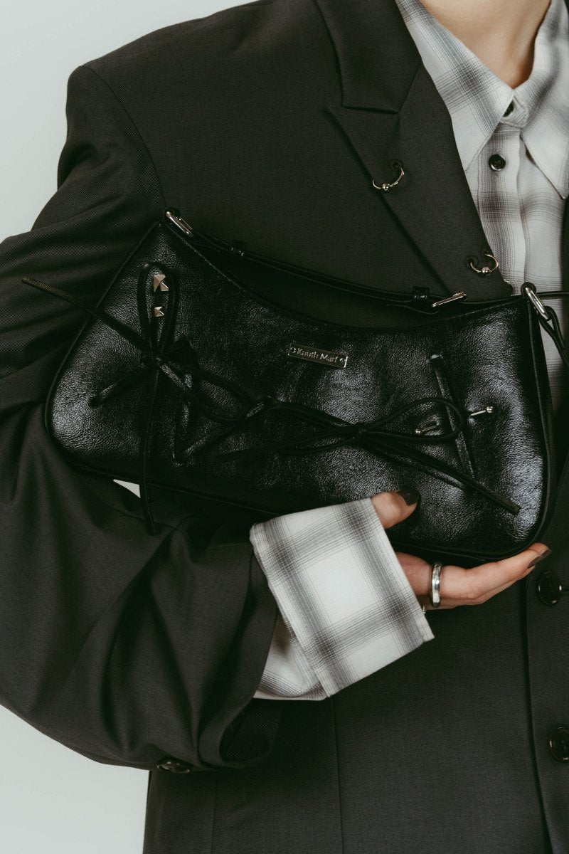 ribbon accent bag/black - KNUTH MARF