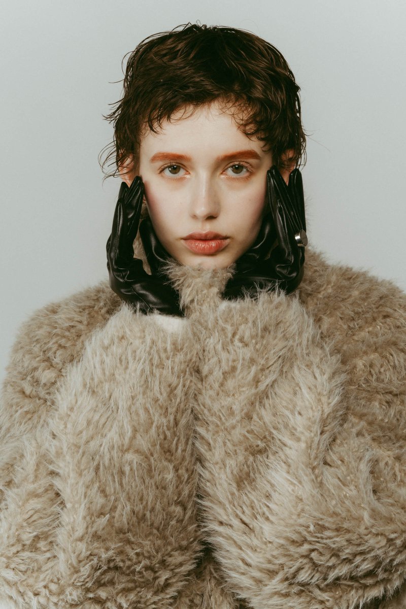 ringed leather gloves/black - KNUTH MARF