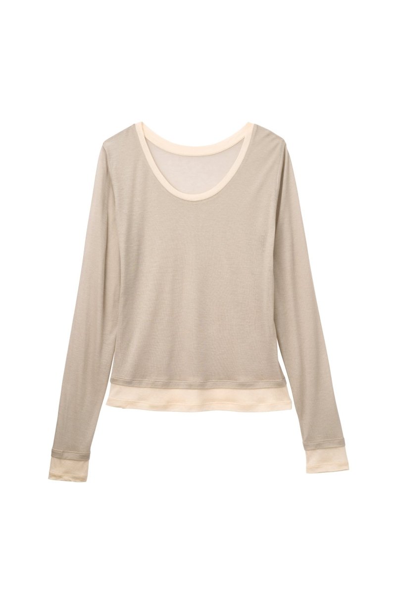 round neck layered top/beige - KNUTH MARF