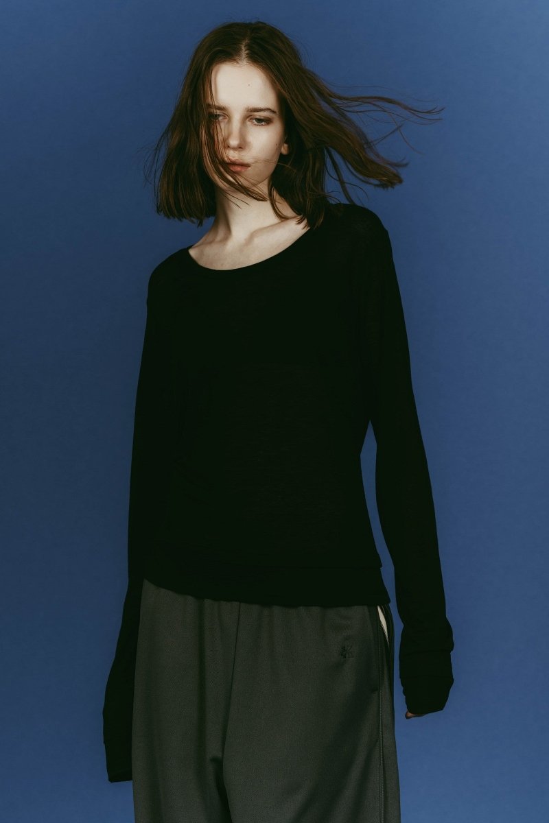 round neck layered top/black - KNUTH MARF