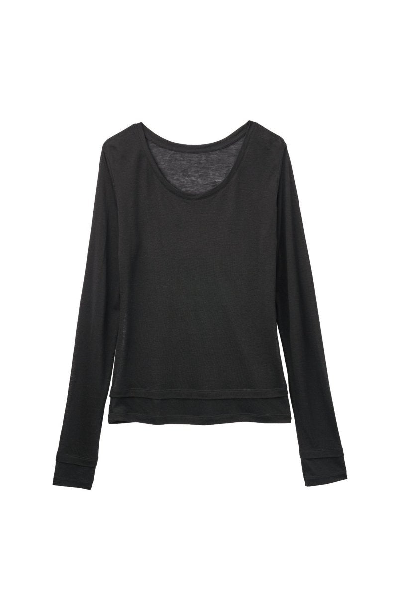 round neck layered top/black - KNUTH MARF