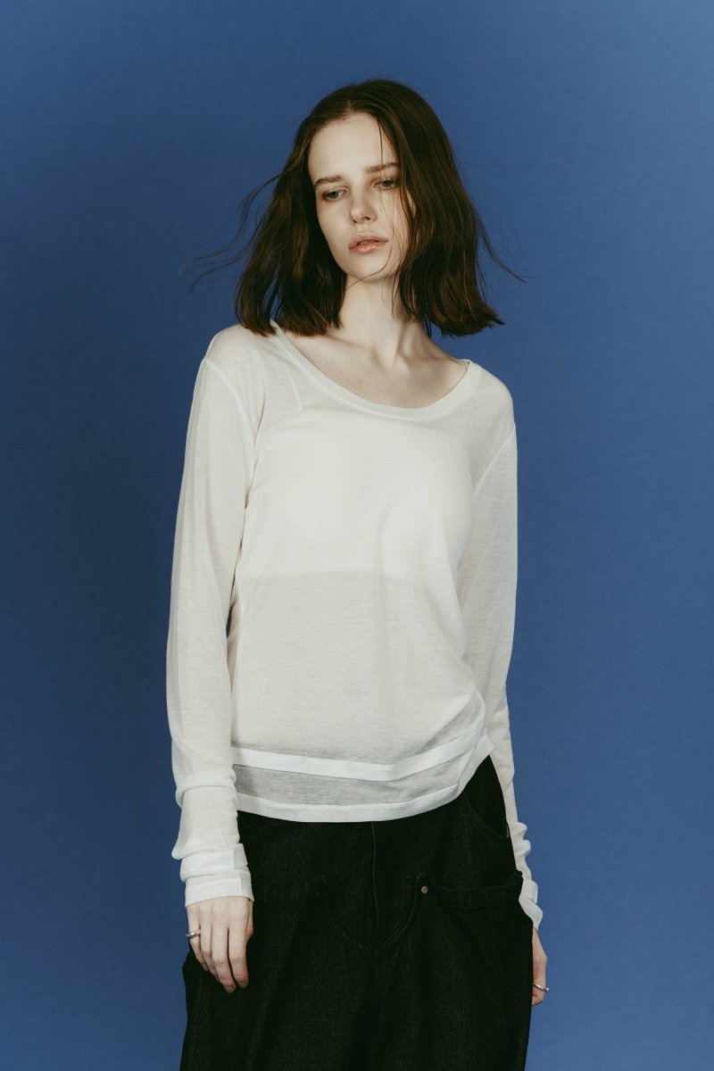 round neck layered top/white - KNUTH MARF