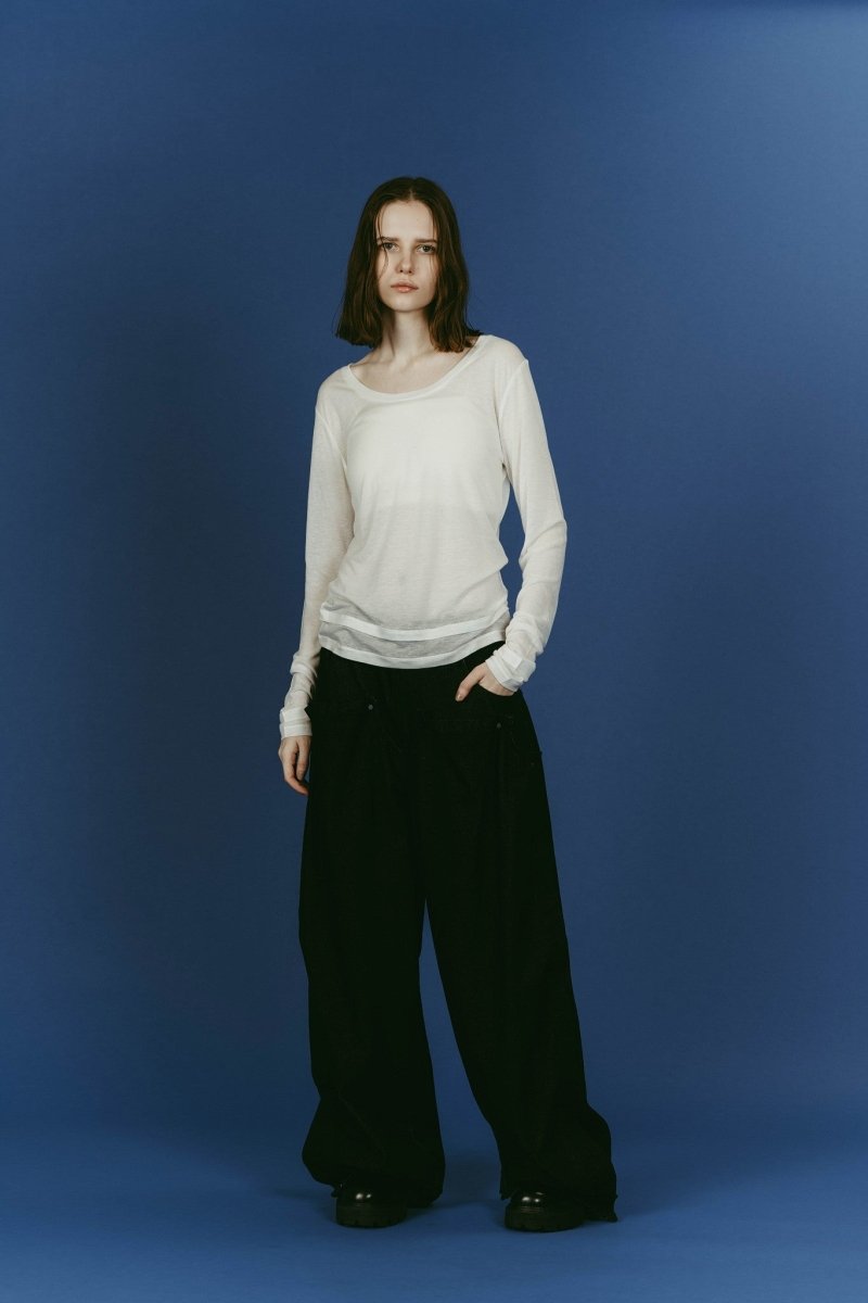round neck layered top/white - KNUTH MARF