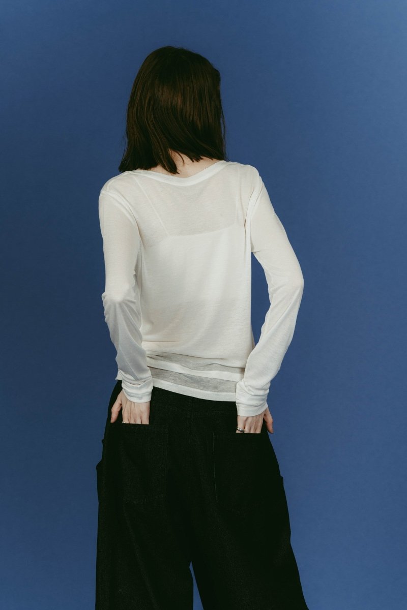 round neck layered top/white - KNUTH MARF
