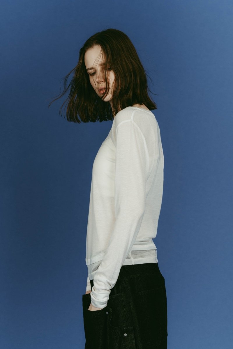 round neck layered top/white - KNUTH MARF