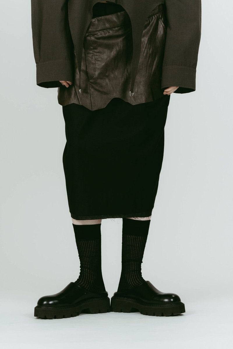 round toe sabot sandals/black - KNUTH MARF