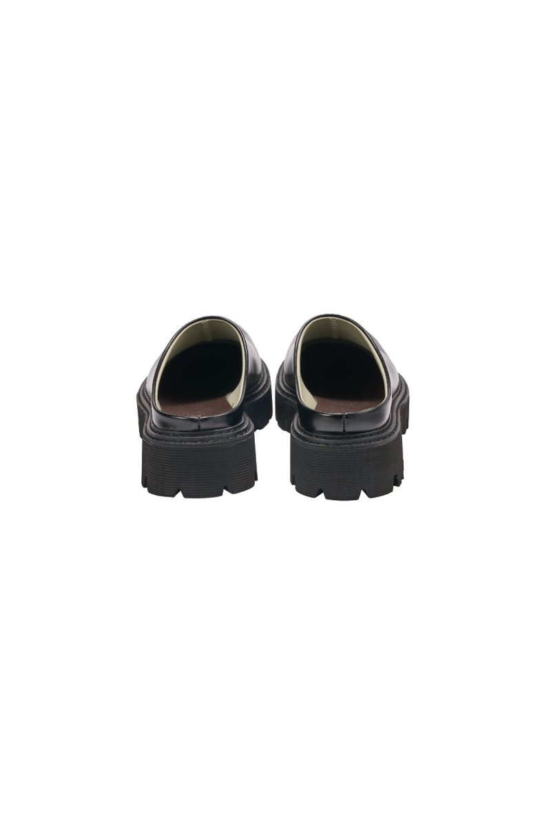 round toe sabot sandals/black - KNUTH MARF