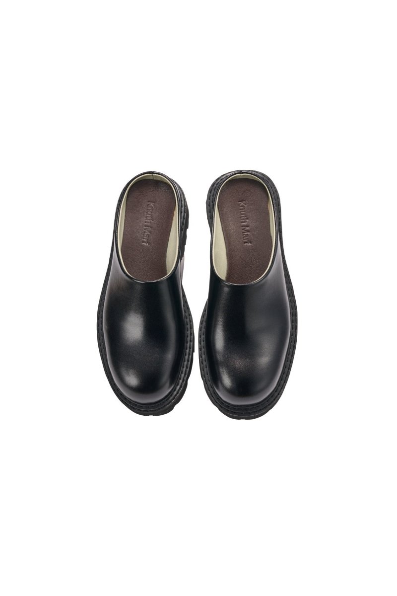 round toe sabot sandals/black - KNUTH MARF
