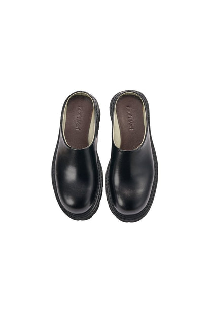round toe sabot sandals/black - KNUTH MARF