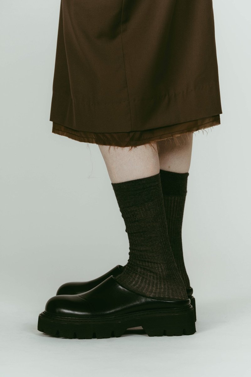 round toe sabot sandals/black | KNUTH MARF