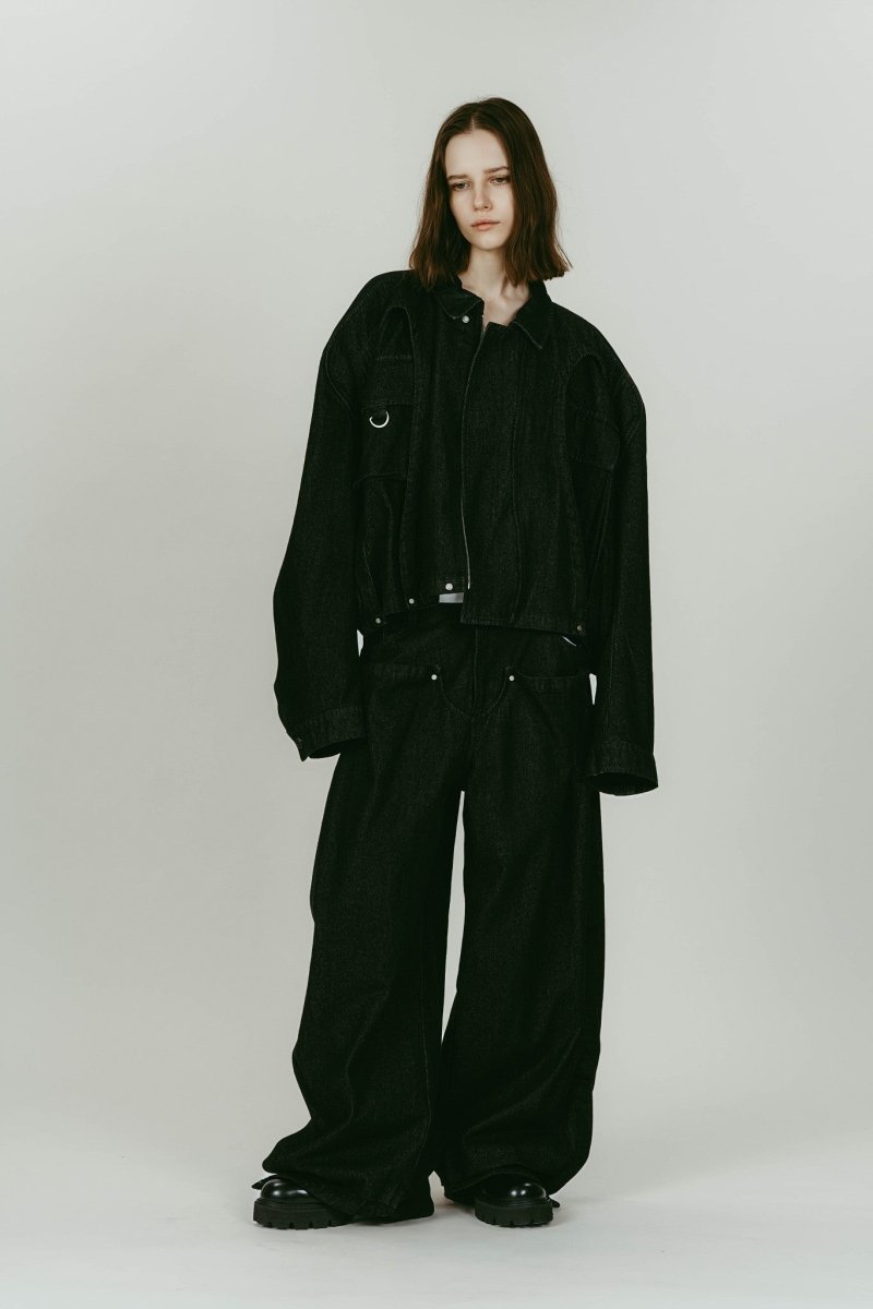 rounded pocket jacket(unisex)/black - KNUTH MARF