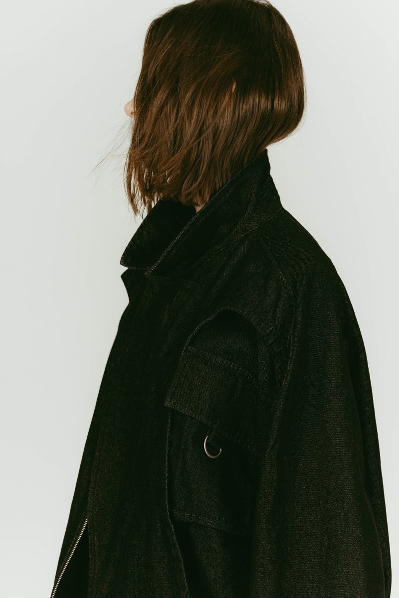 rounded pocket jacket(unisex)/black - KNUTH MARF
