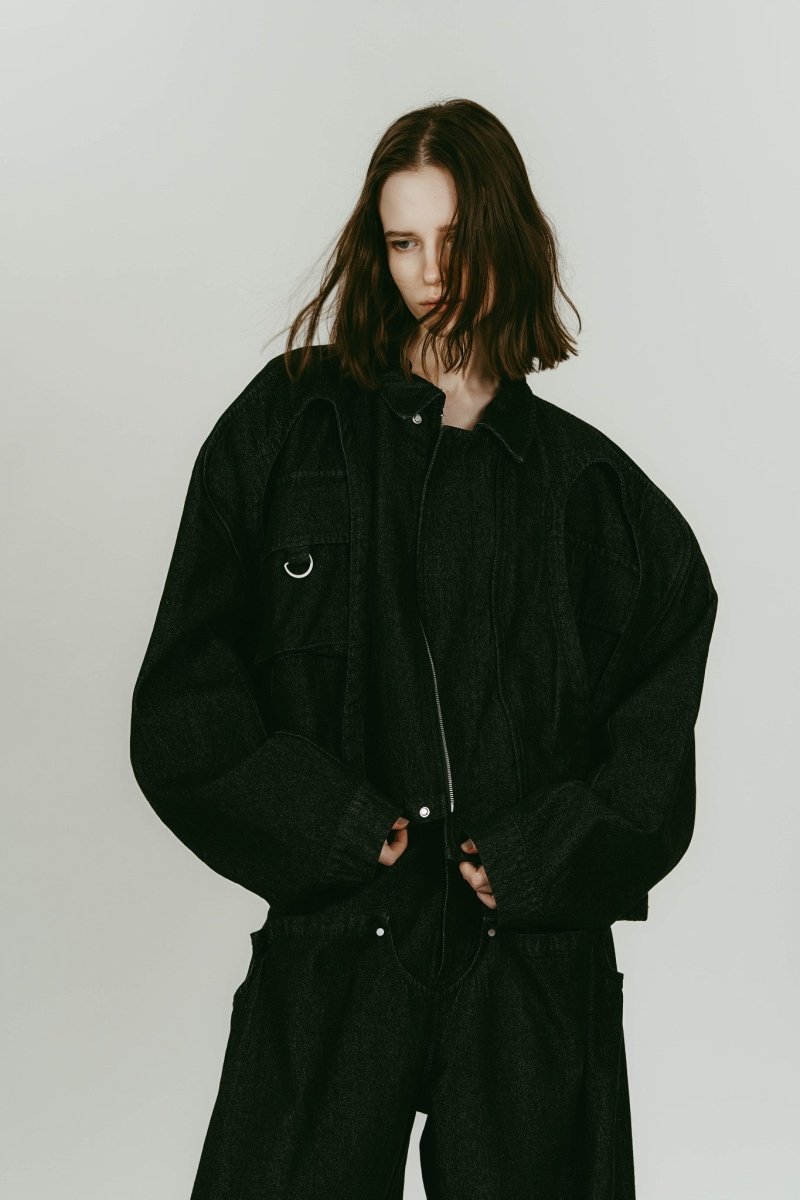 rounded pocket jacket(unisex)/black - KNUTH MARF