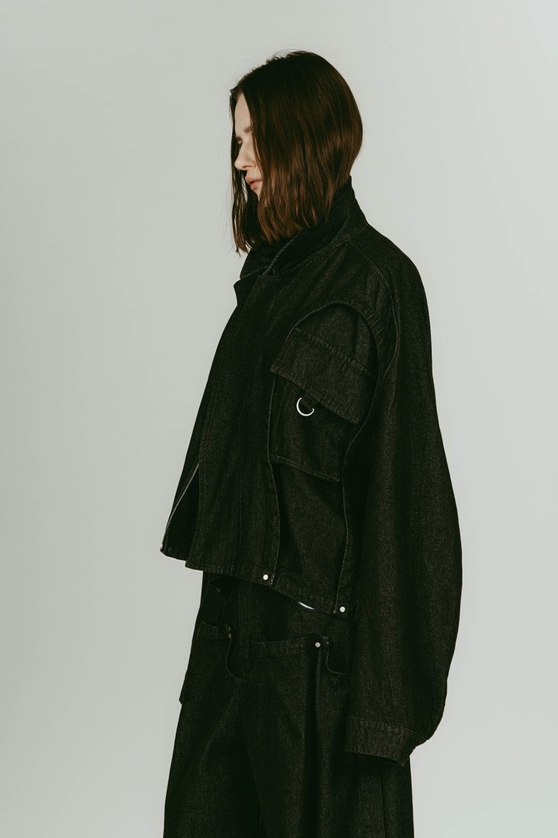 rounded pocket jacket(unisex)/black - KNUTH MARF