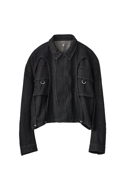 rounded pocket jacket(unisex)/black - KNUTH MARF