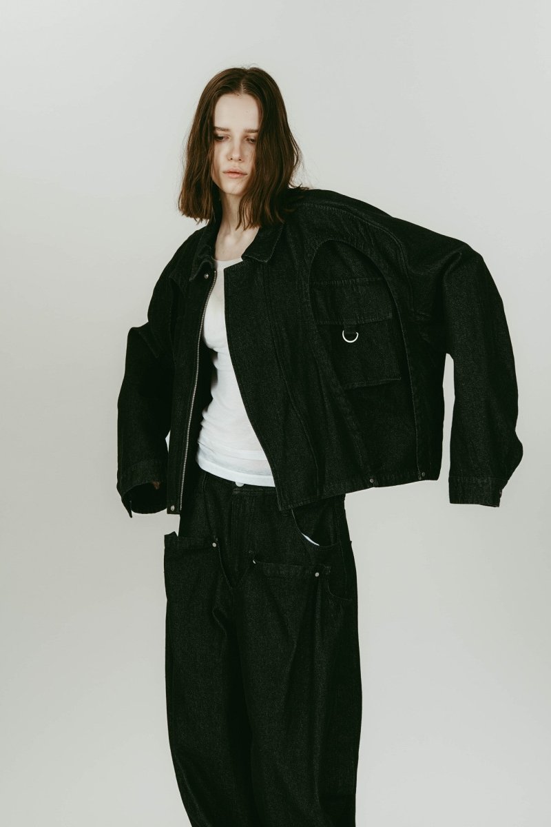 rounded pocket jacket(unisex)/black - KNUTH MARF