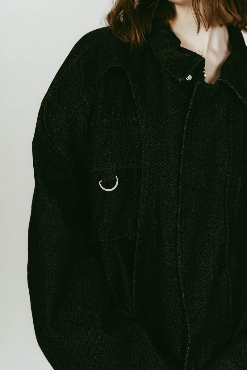 rounded pocket jacket(unisex)/black - KNUTH MARF
