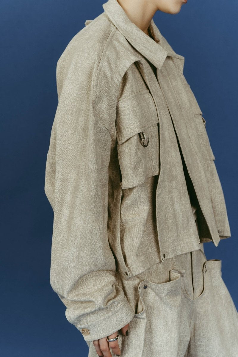 rounded pocket jacket(unisex)/greige | KNUTH MARF