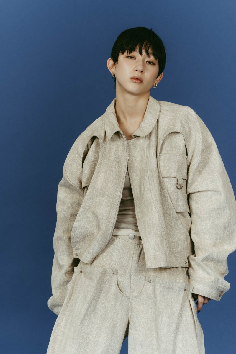 rounded pocket jacket(unisex)/greige | KNUTH MARF