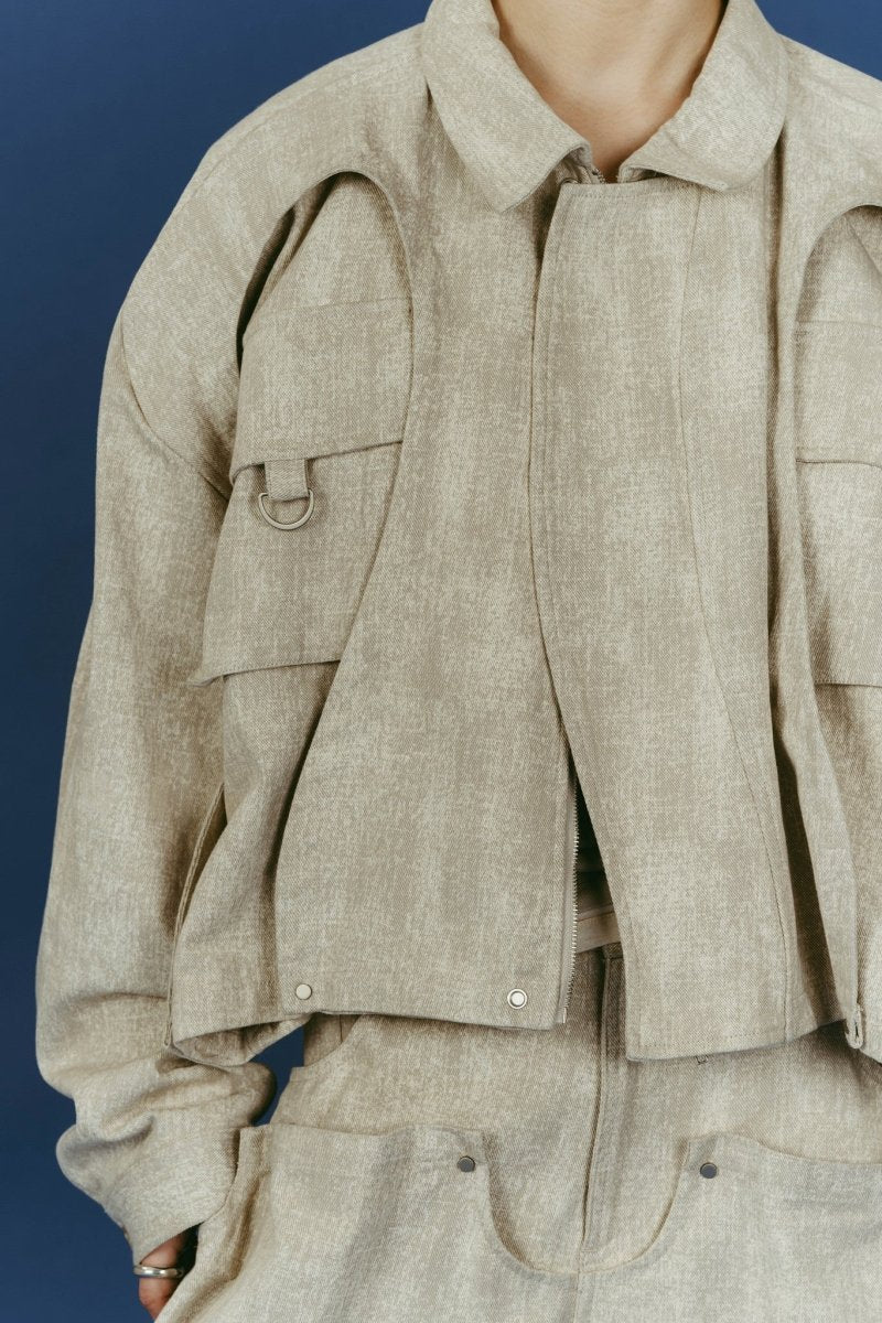 rounded pocket jacket(unisex)/greige | KNUTH MARF