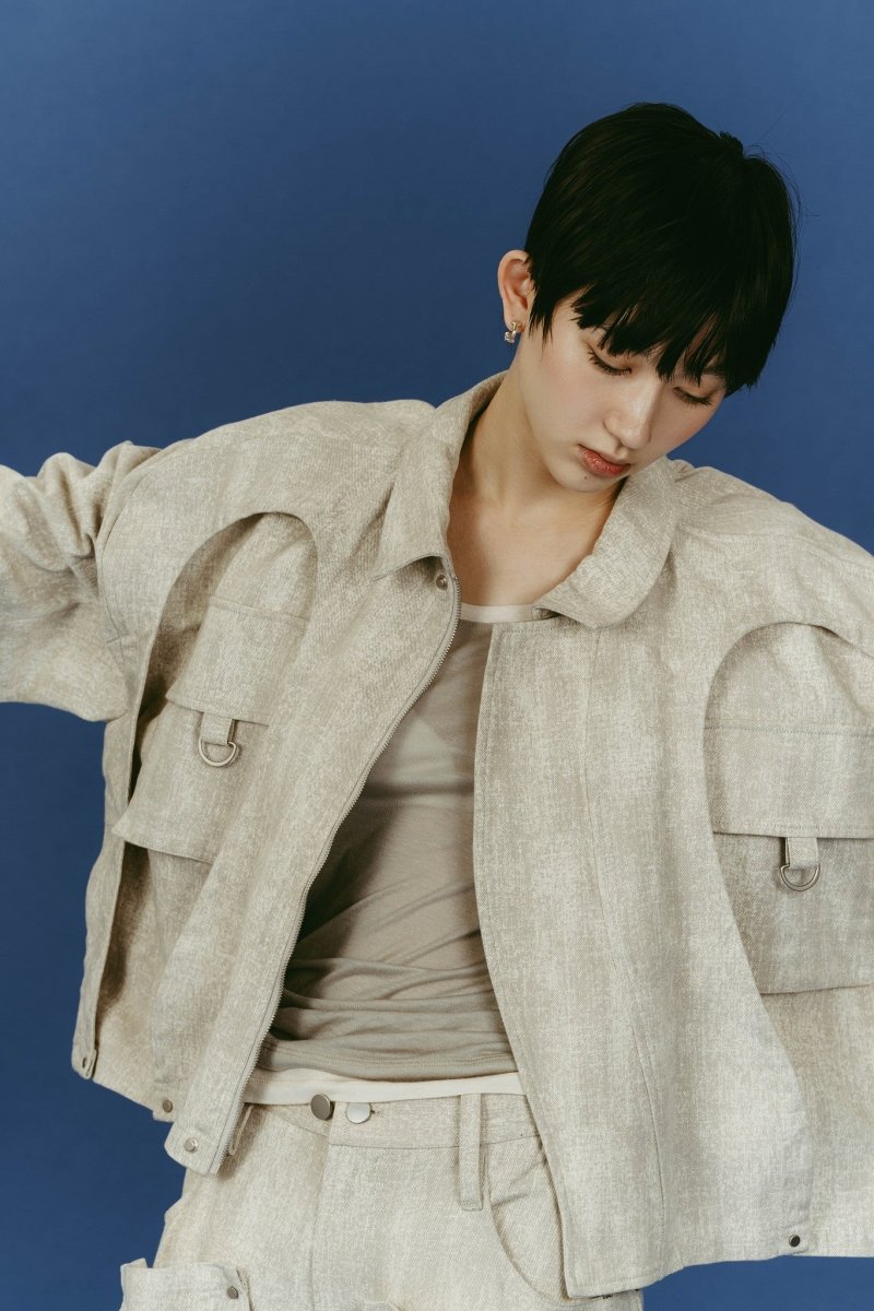 rounded pocket jacket(unisex)/greige | KNUTH MARF