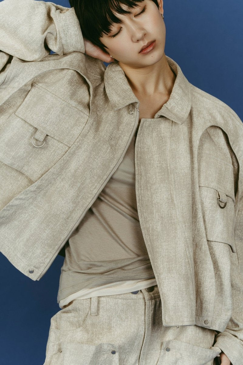 rounded pocket jacket(unisex)/greige | KNUTH MARF