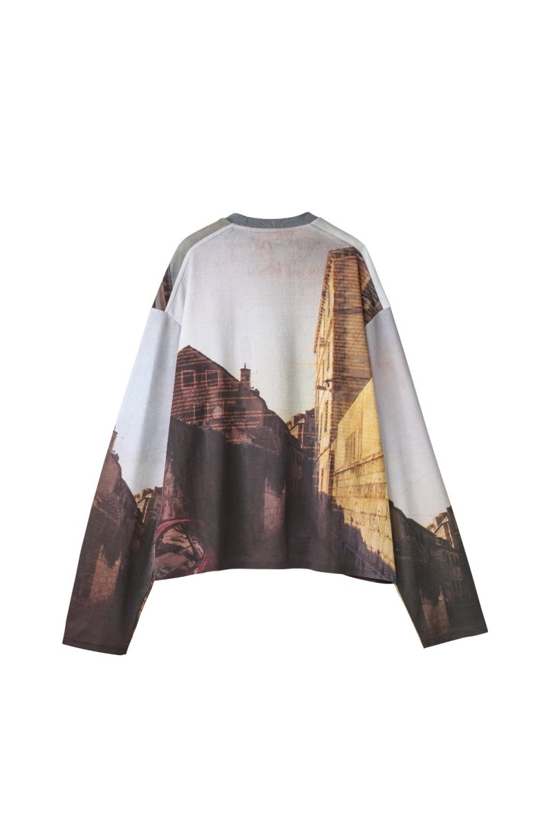 scenery print long sleeve tee/croatia - KNUTH MARF