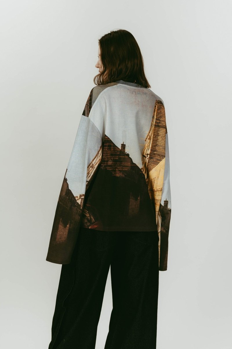 scenery print long sleeve tee/croatia - KNUTH MARF