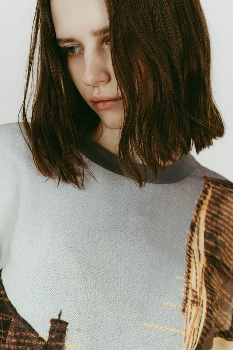 scenery print long sleeve tee/croatia - KNUTH MARF