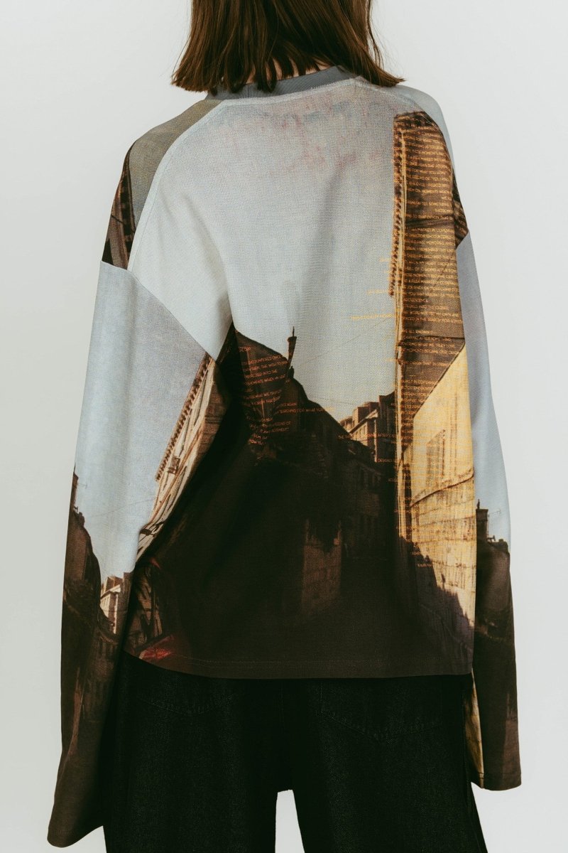 scenery print long sleeve tee/croatia - KNUTH MARF