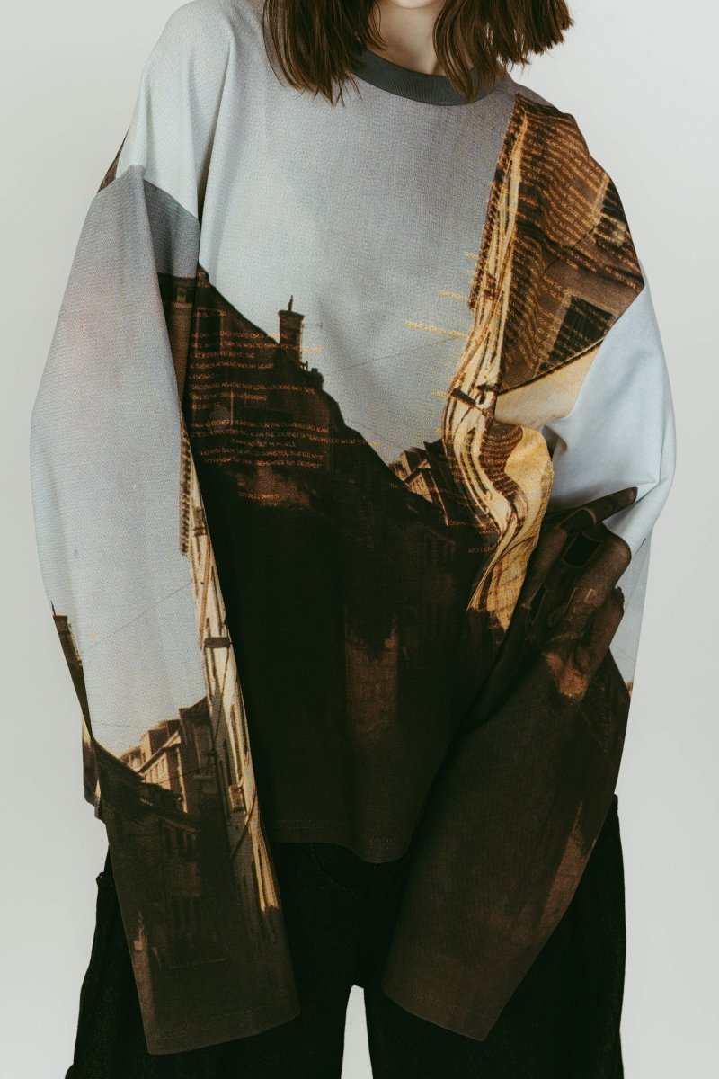 scenery print long sleeve tee/croatia - KNUTH MARF