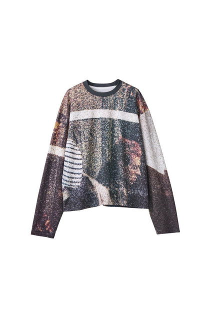 scenery print long sleeve tee/paris - KNUTH MARF