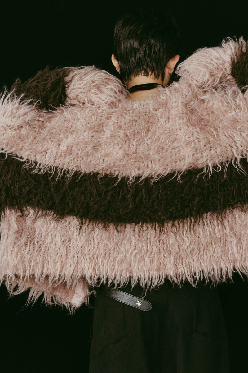 shaggy cardigan/gray,pink - KNUTH MARF